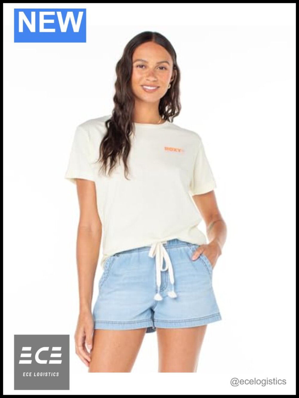 Roxy Women's Boyfriend Crew Neck Cotton Tee Casual Relaxed Fit Short Sleeve